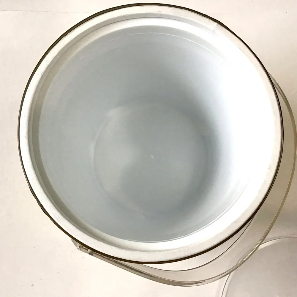 Vintage Drulane Ice Bucket Gold with Clear Handle & Lid 1980s Towle Co USA Made